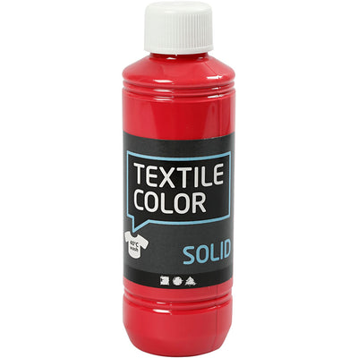 Creativ company textile color dekkende textielverf - rood, 250ml