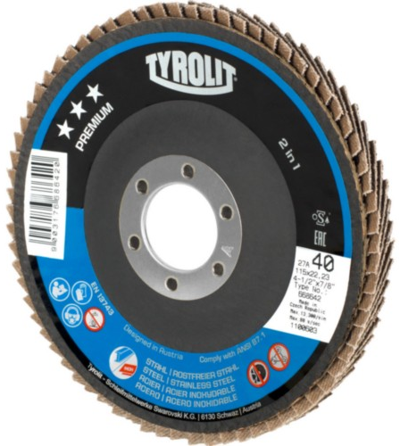 Tyrolit lamellenschijf 125mm za60 st rvs con one | 10 stuks
