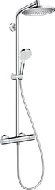 Hansgrohe crometta s - showerpipe - 240mm - 1 straalfunctie - chroom - met badthermostaat