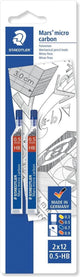 Staedtler staedler mars micro carbon fijnstift - blister 2 x 0.5 hb