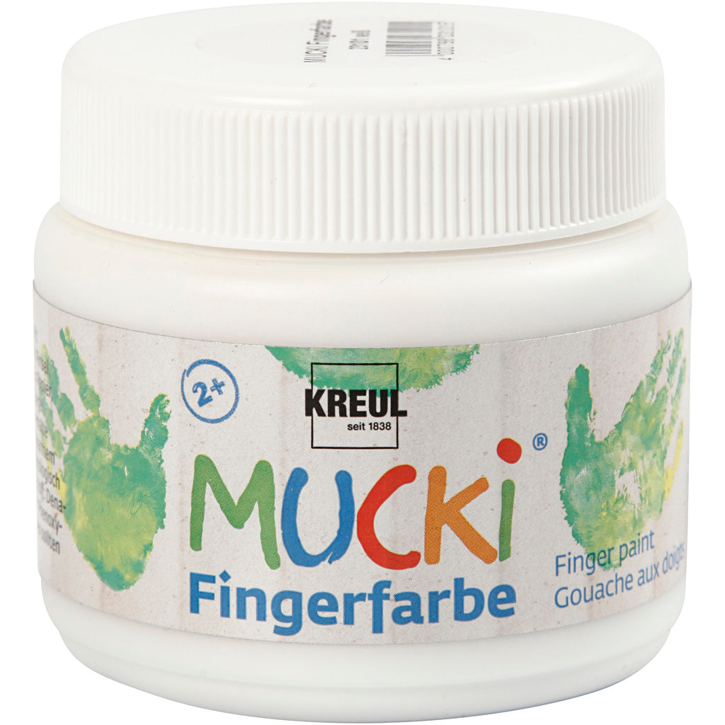 Creativ company mucki vingerverf, wit, 150 ml 1 doosje