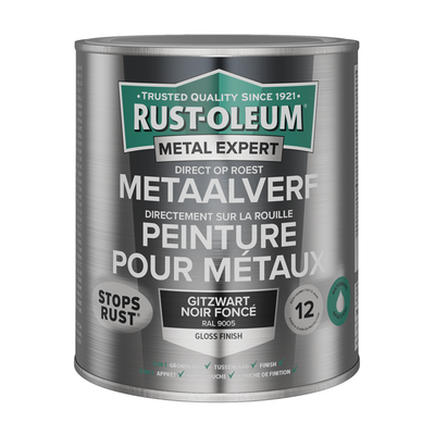 Rust-oleum 1071327 - metaalverf-hg - ral9005 -750ml direct op roest | 1 stuks