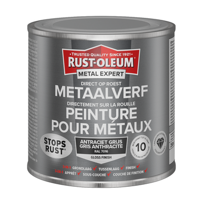 Rust-oleum 1071345 - metaalverf -hg -ral7016 -250mldirect op roest | 1 stuks