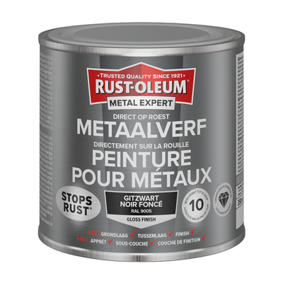 Rust-oleum 1071348 - metaalverf -hg -ral9005 -250mldirect op roest | 1 stuks
