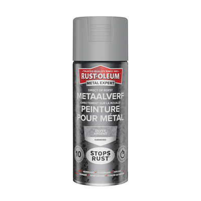 Rust-oleum 1071372 - hamerslag - zilver - 400ml direct op roest - metaalverf | 1 stuks