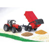 Bruder tractor massey ferguson met aanhanger