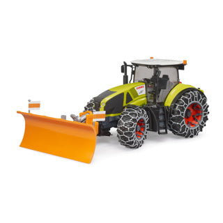Bruder tractor claas axion 950 met sneeuwkettingen en ploegblad