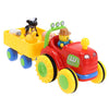 Preskool tractor met dieren op aanhanger met geluid | 2 stuks