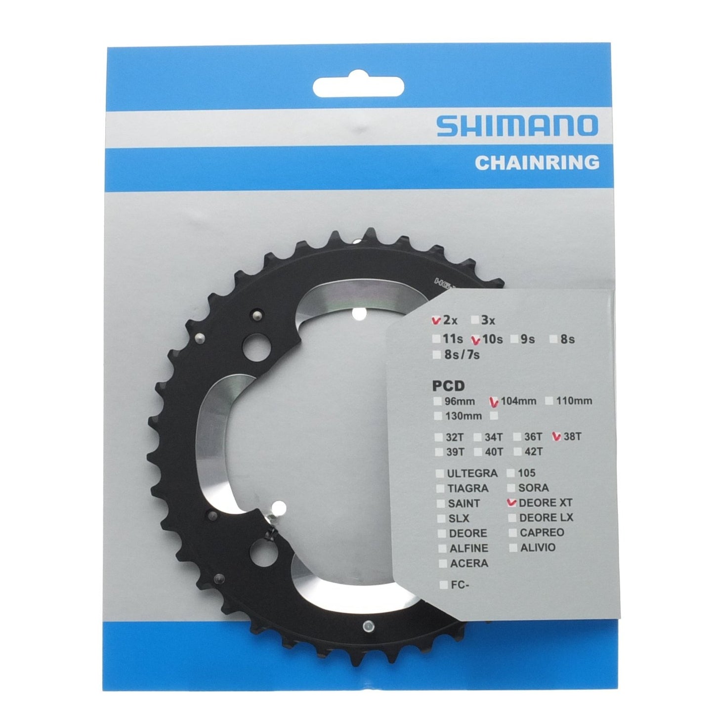 Shimano kettingblad XT 10V dubbel FCM-785 Y1ML98040 38T