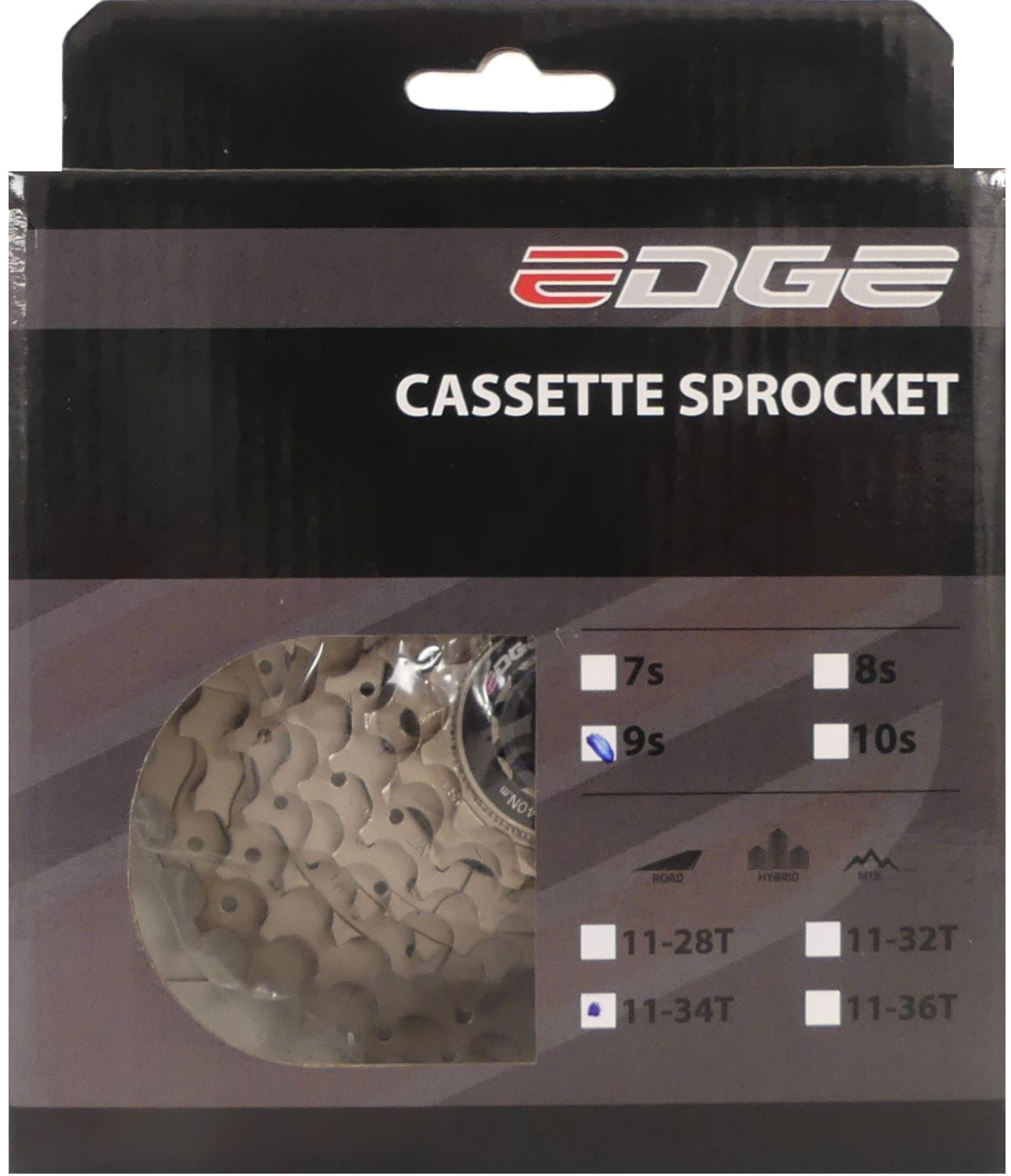 Edge Cassette 9 speed CS-M5009 11-34T zilver