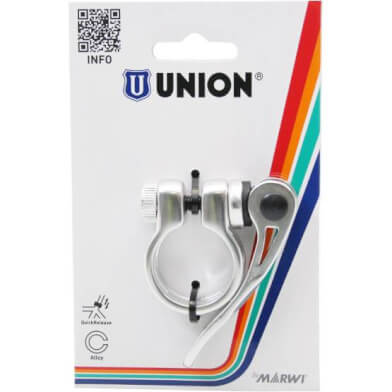 Union zadelpenklem met snelspanner 28.6 zilver