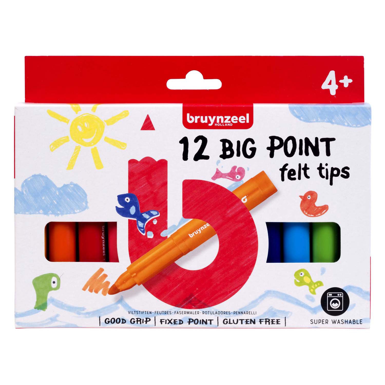 Bruynzeel kids big point viltstiften set 12