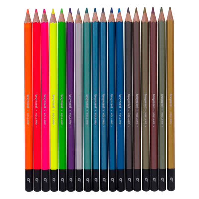 Bruynzeel kleurpotloden blik metallic neon, 18 kleuren
