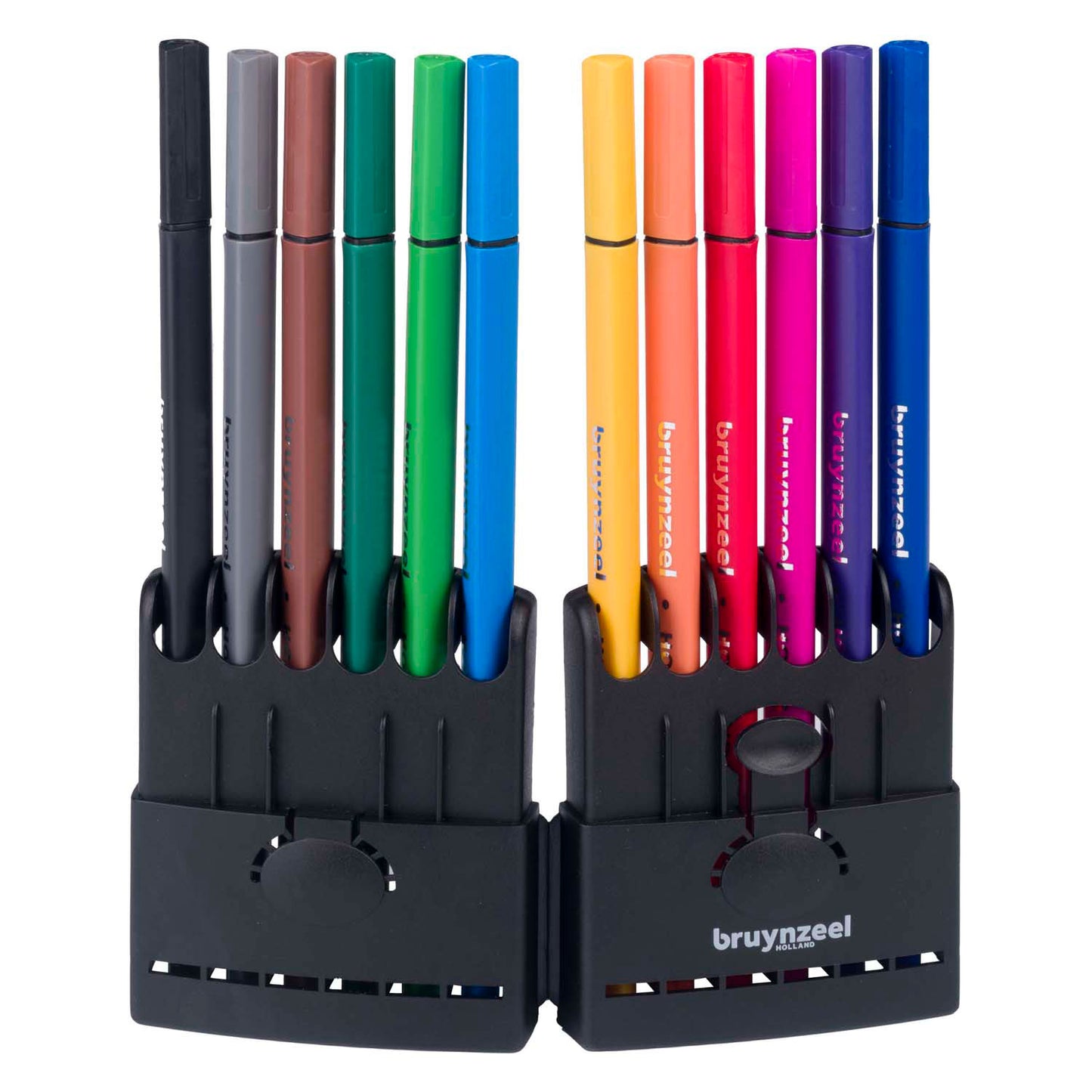 Bruynzeel teens 12 fineliners met driekantige grip