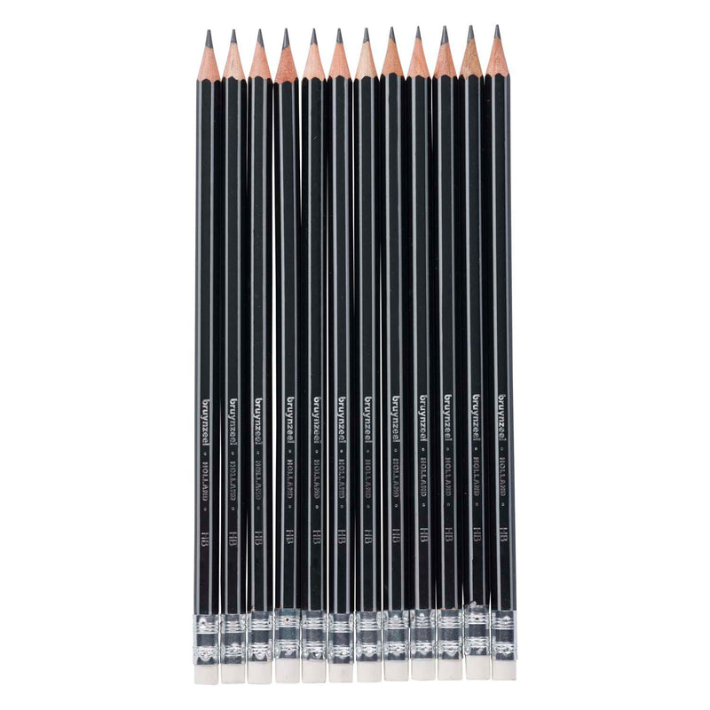 Bruynzeel teens hb grafietpotlood met gumtip set 12