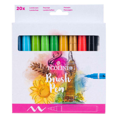 Ecoline brush pen set landschappen | 20 colours