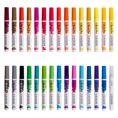 Bruynzeel ecoline brush pen set primair, 30 kleuren