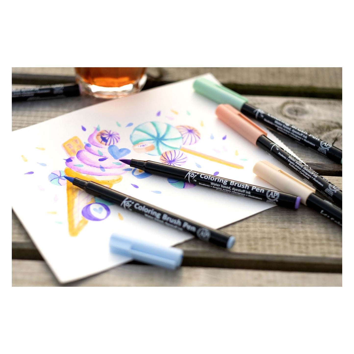 Sakura koi coloring brush pen set sweets | 6 kleuren