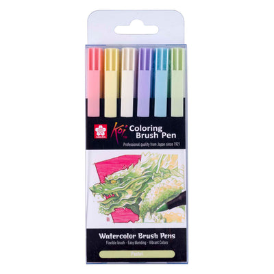 Sakura brushpen set pastel kleuren - creatieve stiften voor tekenen en kleuren.