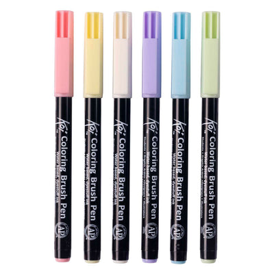 Sakura brushpen set pastel kleuren - creatieve stiften voor tekenen en kleuren.