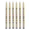 Sakura pigma micron 05 etui met 6 aardekleuren