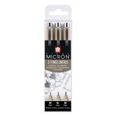 Sakura pigma micron etui 3 fineliners zwart 02-04-08