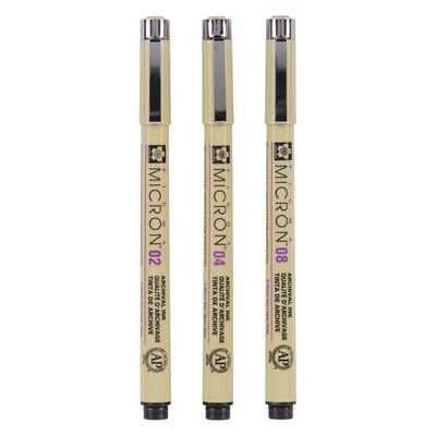 Sakura pigma micron etui 3 fineliners zwart 02-04-08