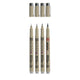 Sakura pigma micron fineliner set, 4 maten, licht koelgrijs