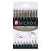 Sakura pigma micron fineliner set | 8 pennen, licht koelgrijs koelgrijs