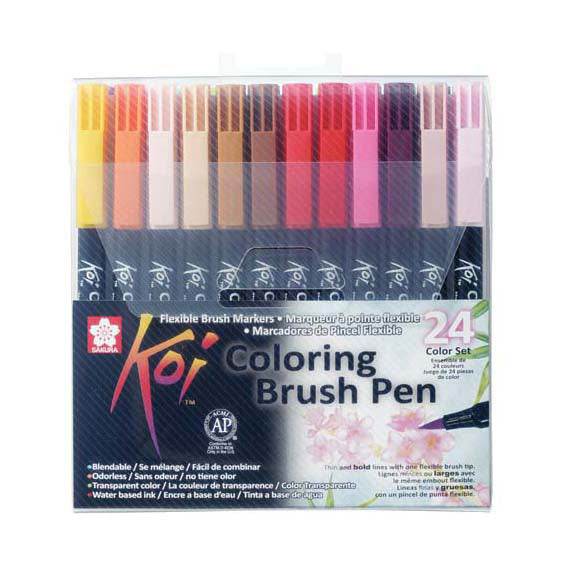 Sakura koi coloring brush pen set | 24 kleuren