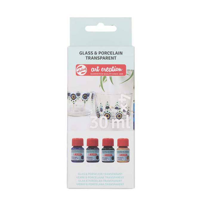 Talens art creation glas porselein transparant set 4 x 30 ml blauw