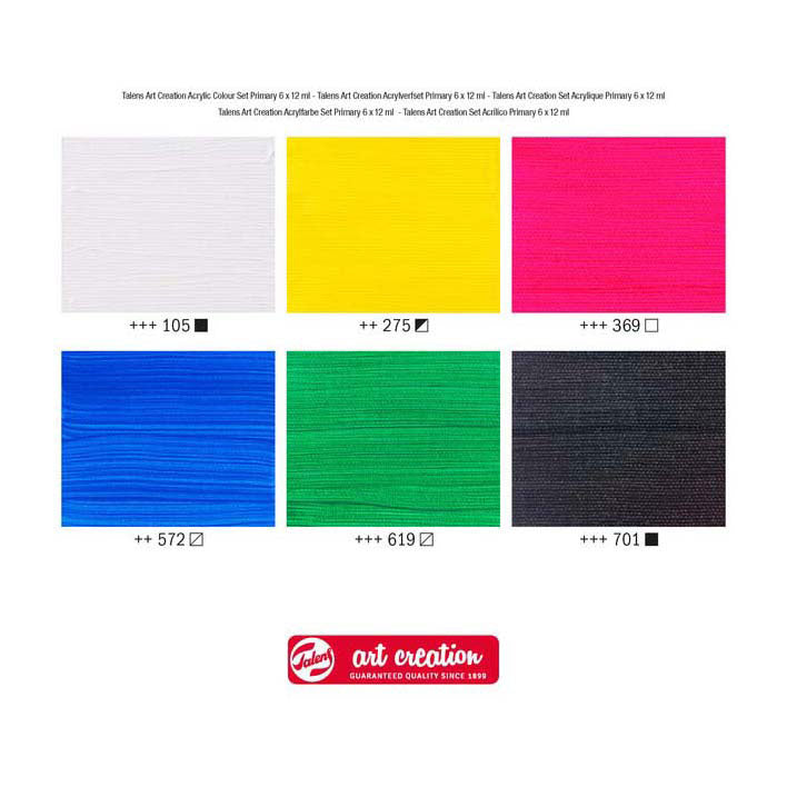 Talens art creation acrylverf set primary | 6 x 12 ml