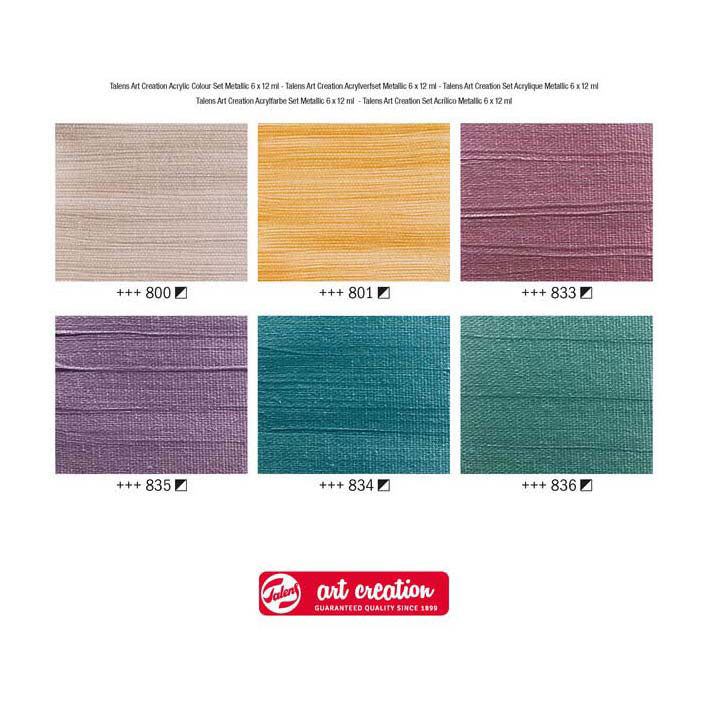 Talens art creation acrylverf set metallic | 6 x 12 ml