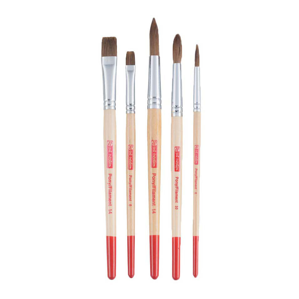 Talens art creation aquarelpenselenset v 5 - pony polyester