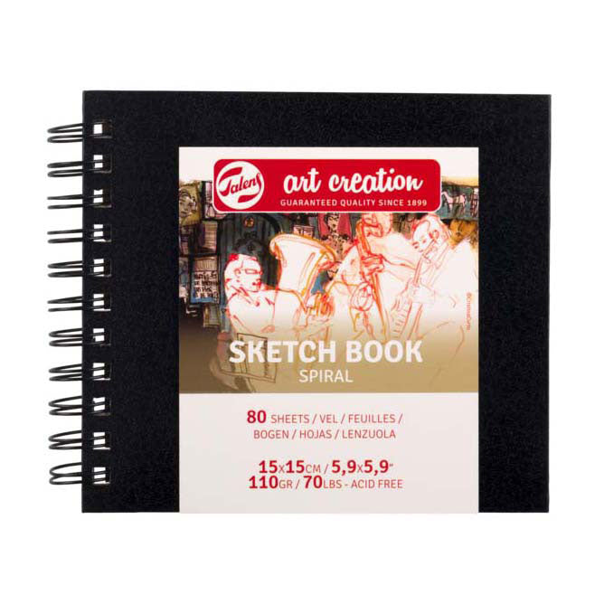 Talens art creation schetsboek spiraal 15x15cm 110 g 80v