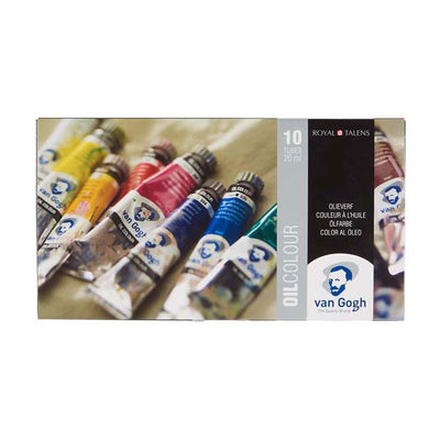 Van gogh olieverf basisset met 10 kleuren in tubes van 20 ml