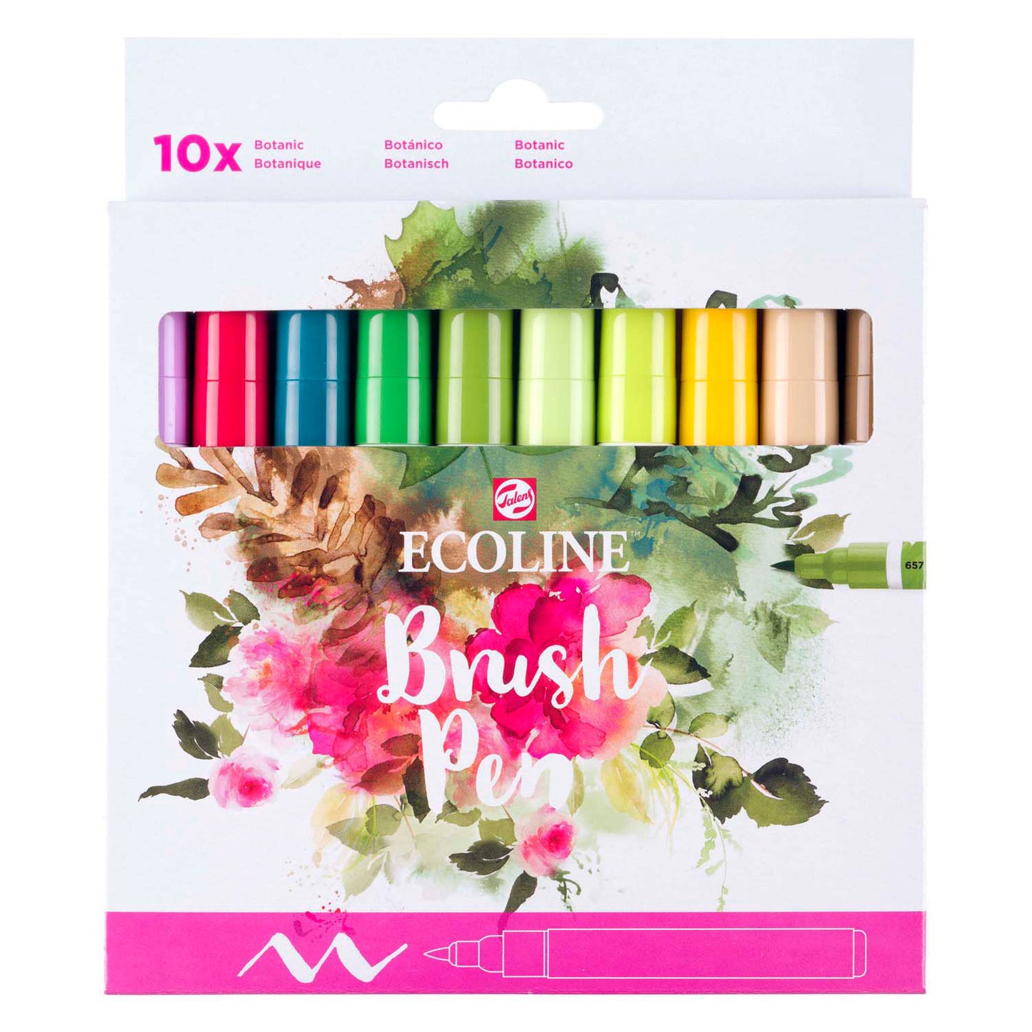 Ecoline brush pen set botanisch, 10 kleuren