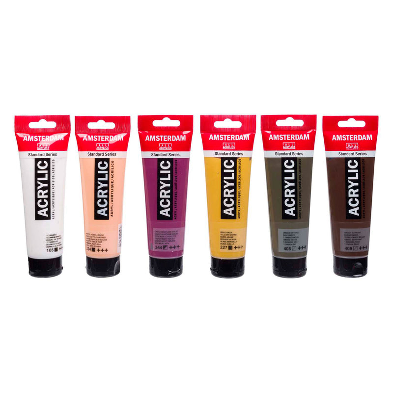 Bruynzeel amsterdam standard series acrylverf portret set 120ml, 6dlg.