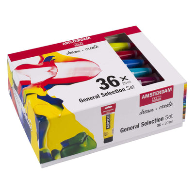 Amsterdam standard series acrylverf algemene selectie set 20ml, 36dlg.