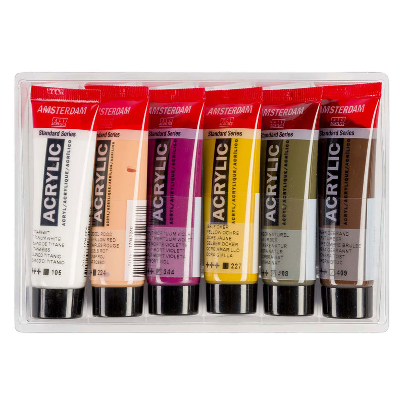 Bruynzeel amsterdam standard series acrylverf portret set 20ml, 6dlg.