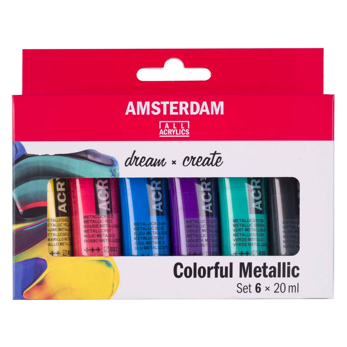 Royal talens amsterdam standard series acrylverf kleurrijke metallic set | 6 x 20 ml