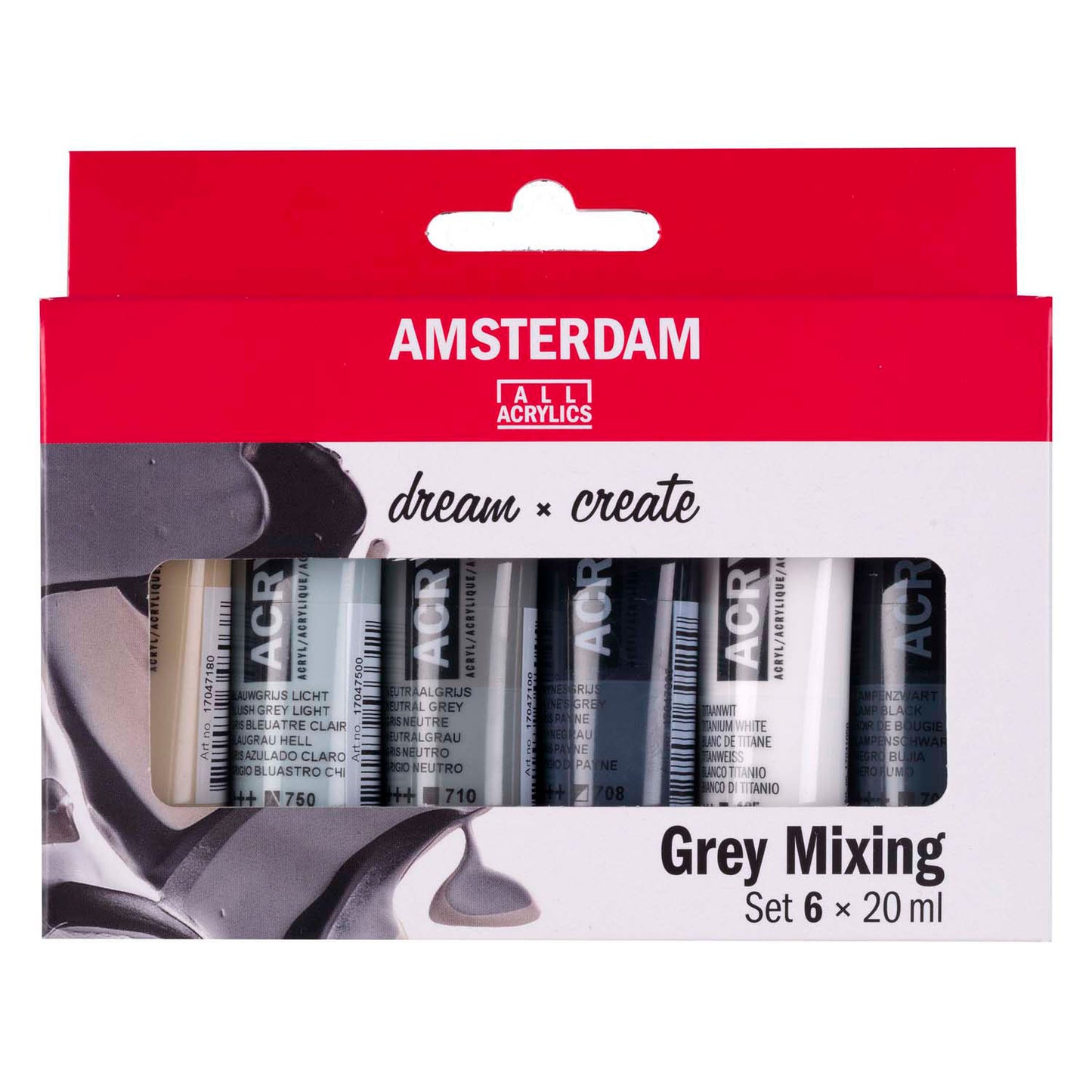 Amsterdam standard series acrylverf grijstinten set | 6 x 20 ml
