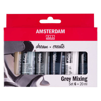 Amsterdam standard series acrylverf grijstinten set 20ml, 6dlg.