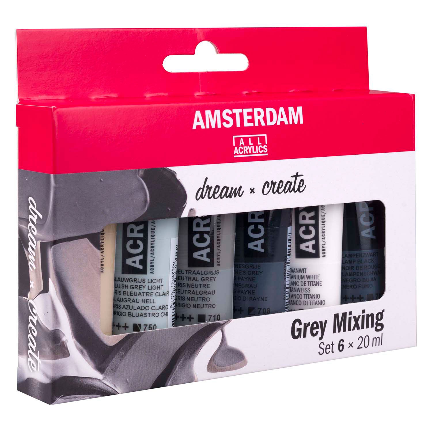 Amsterdam standard series acrylverf grijstinten set | 6 x 20 ml