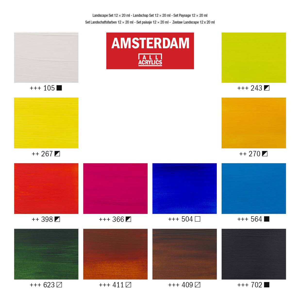 Amsterdam standard series acrylverf landschap set | 12 × 20 ml