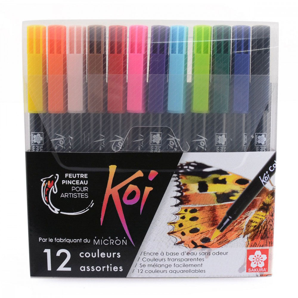 Sakura koi coloring brush pen set | 12 kleuren