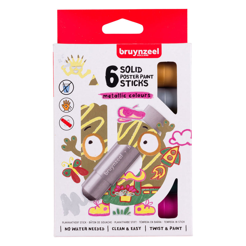 Bruynzeel plakkaatverf sticks metallic, 6st.