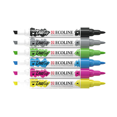 Ecoline duotip markers basisset, 6dlg.