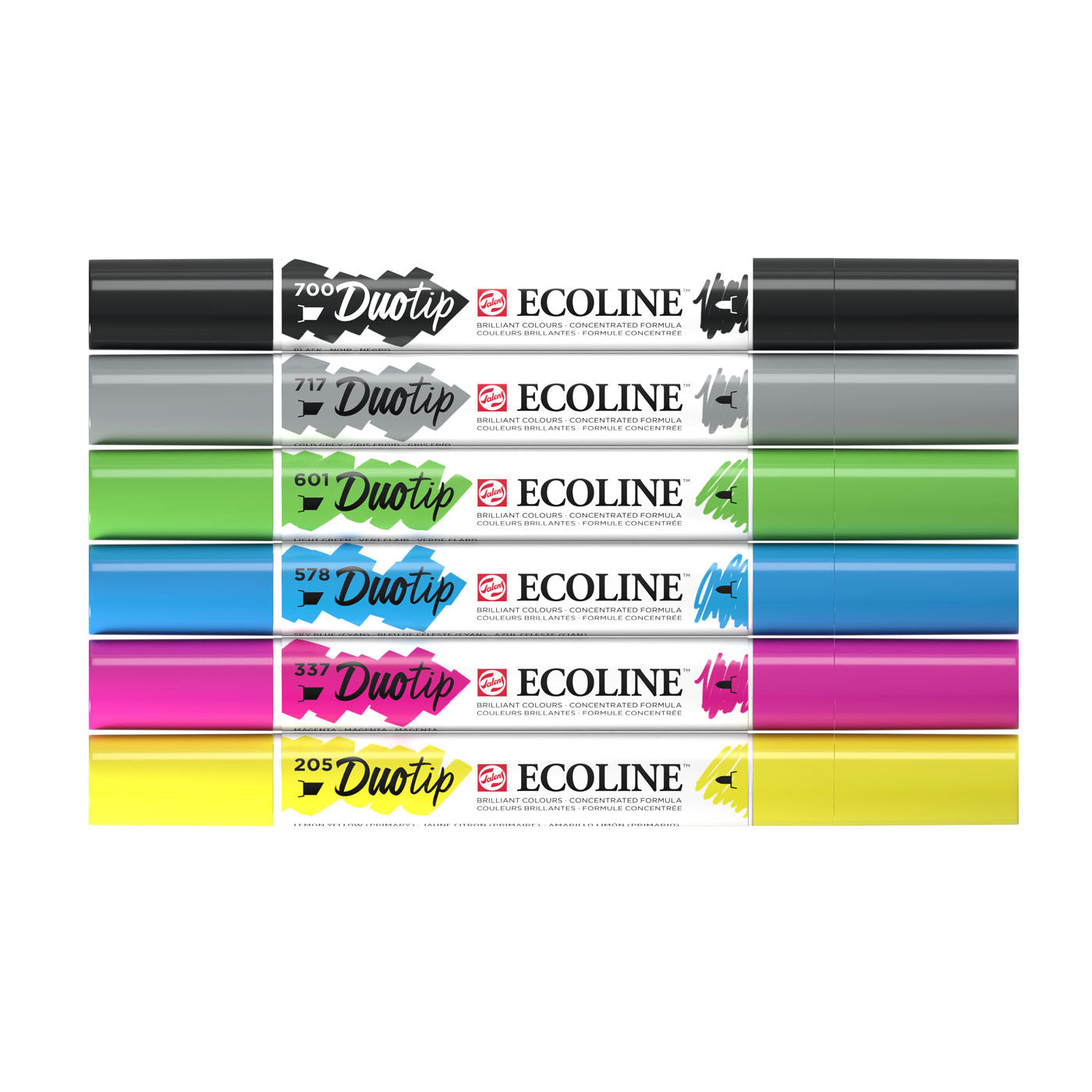 Talens ecoline duotip markers basisset, 6dlg.