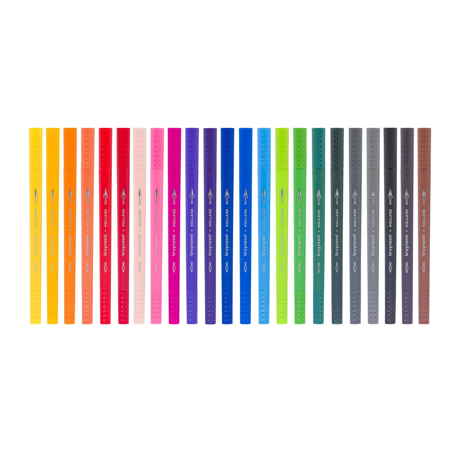 Bruynzeel fineliner brushpennen set - 24 kleuren voor tekenen.
